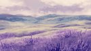 Lavender countryside wallpaper mural | Light colored scenery - Carving wallpaper