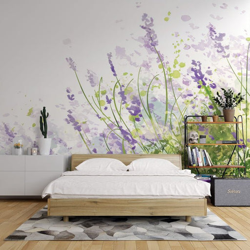 Lavender wallpaper watercolor style - Carving wallpaper