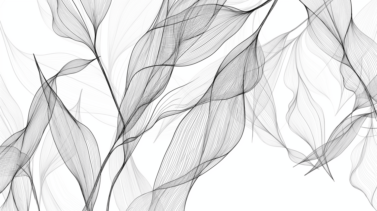 Leaf wallpaper in black and white abstract style - Carving wallpaper