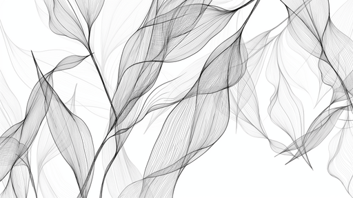 Leaf wallpaper in black and white abstract style - Carving wallpaper