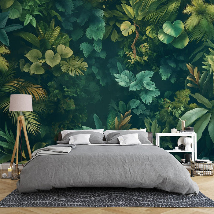 Leaf Wallpaper Mural | Equatorial Forest - Carving wallpaper