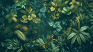 Leaf Wallpaper Mural | Equatorial Forest - Carving wallpaper