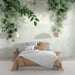 Leaf Wallpaper Mural | Green and Mist - Carving wallpaper