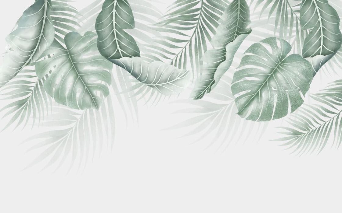 Leaf Wallpaper Mural | Palm Trees and Monsters - Carving wallpaper