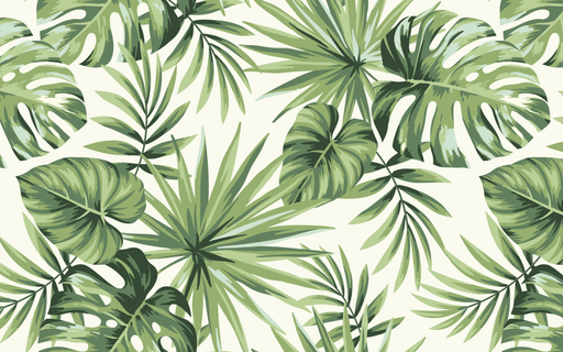 Leaf Wallpaper Mural | Tropical Style - Carving wallpaper