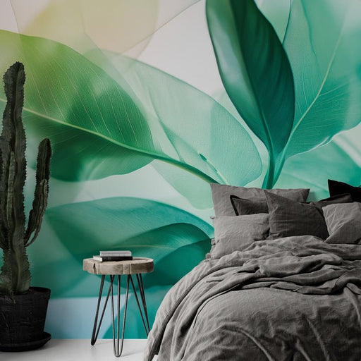 Leaf wallpaper wallpaper | Color gradient from light green to dark green - Carving wallpaper