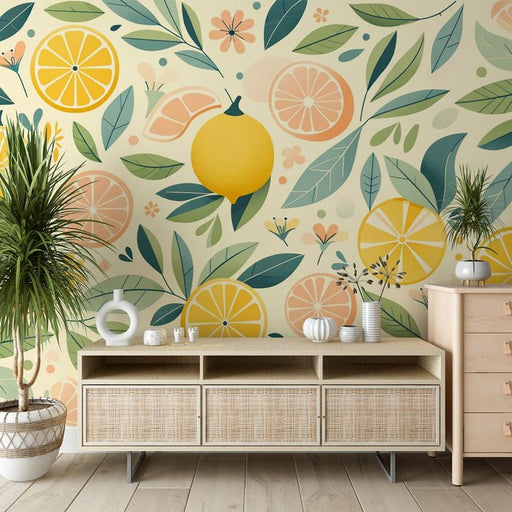 Lemon Wallpaper Mural | Fruits, Plants, Flowers - Carving wallpaper