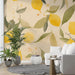 Lemon Wallpaper Mural | Lemon, Emerald Branches and Leaves - Carving wallpaper