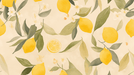 Lemon Wallpaper Mural | Lemon, Emerald Branches and Leaves - Carving wallpaper