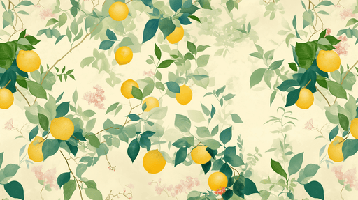 Lemon Wallpaper Mural | Summer Picking - Carving wallpaper