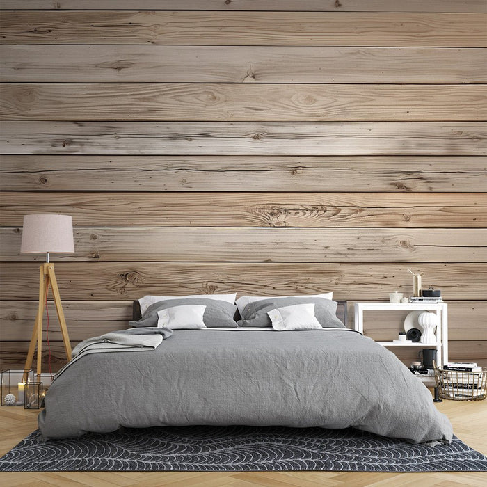 Light colored imitation wood wallpaper mural | Thin sheet - Carving wallpaper