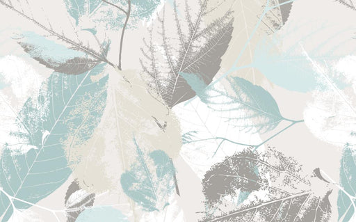 Light colored leaf mural wallpaper | Light toned leaf pattern wallpaper - Carving wallpaper