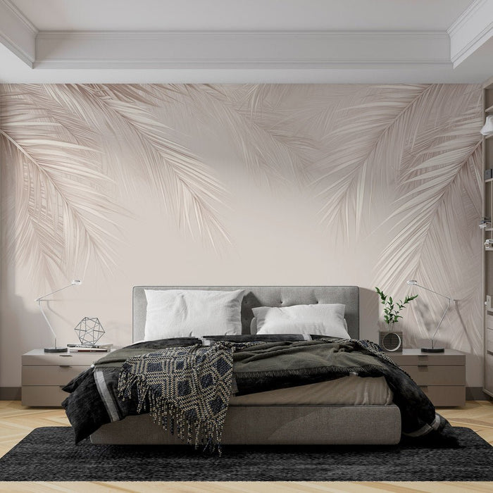 Light Palm Leaves | Wallpaper Mural - Carving wallpaper