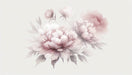 Light pink peony wallpaper mural | Chinese flowers - delicate pink peonies with soft brushstrokes and traditional Chinese painting style for romantic bedroom decor