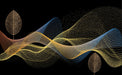 Line wallpaper mural | gold and blue line art splendor - Carving wallpaper