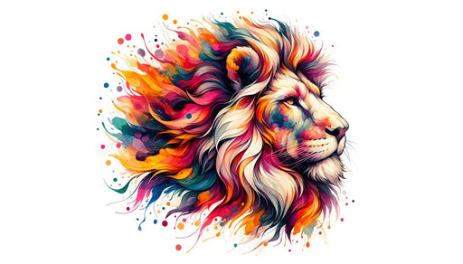 Lion Wallpaper Mural | Color Art - Carving wallpaper