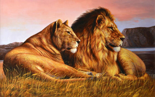 Lion Wallpaper Mural | Majestic Lion - Carving wallpaper