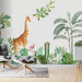 Long - necked deer Jungle wallpaper mural | children's giraffe jungle wallpaper - Carving wallpaper