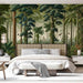 Lush Tropical Jungle Wallpaper | Vibrant Rainforest Mural with Botanical Abundance - lush tropical jungle wallpaper in a bedroom mural featuring emerald trees, tropical flowers, and butterflies