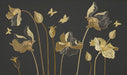 Luxury Black & Gold Floral Butterfly Wall Mural – Embossed Texture for Living Room & Bedroom - Carving wallpaper
