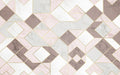 Luxury Geometric Marble Wallpaper Mural – Pink, Gray & White with Gold Accents