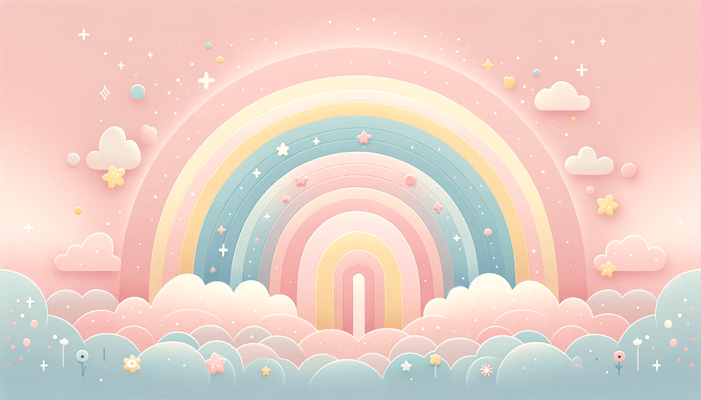 Macaron Rainbow Wallpaper Mural | Children's Room Decorative Wall