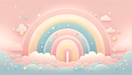 Macaron Rainbow Wallpaper Mural | Children's Room Decorative Wall