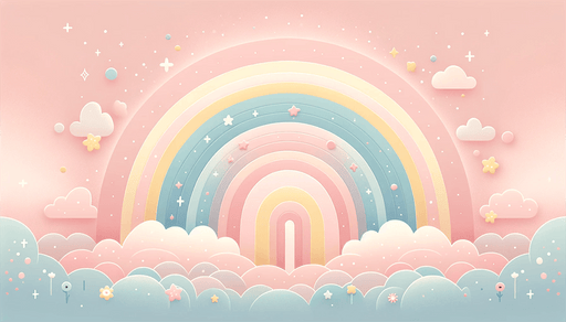 Macaron Rainbow Wallpaper Mural | Children's Room Decorative Wall
