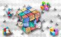 Magic Cube Mural Wallpaper | Creating Fun Art Space - Carving wallpaper