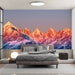 Majestic Snow Mountain Sunrise Wall Mural | Cold Rock Landscape