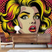 Manga Pop Art Wallpaper: Chic Woman & Retro Polka Dots