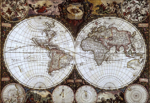 Map Wallpaper | Retro Style World Map Theme Decorative Mural - Carving wallpaper
