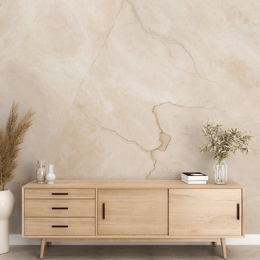 Marble wallpaper mural | beige - Carving wallpaper