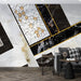 Marble Wallpaper Mural | Black and White Gold Marble Splicing, Wallpaper - Carving wallpaper