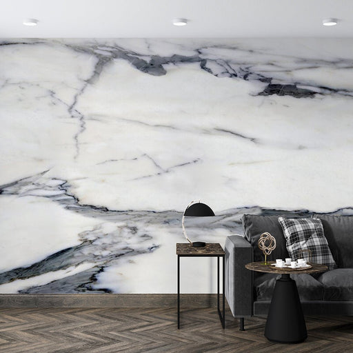 Marble wallpaper mural | black and white texture interwoven marble simple atmosphere - Carving wallpaper