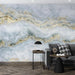 Marble wallpaper mural | Blue gray gold marble texture, luxurious wallpaper - Carving wallpaper