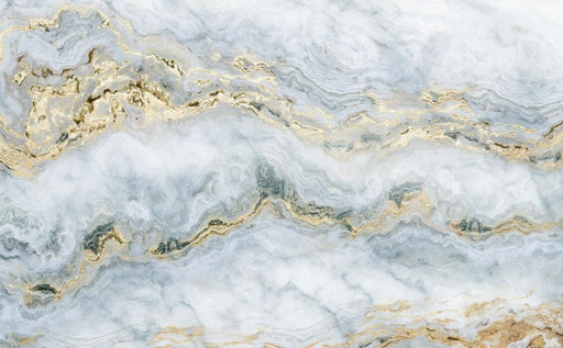 Marble wallpaper mural | Blue gray gold marble texture, luxurious wallpaper - Carving wallpaper