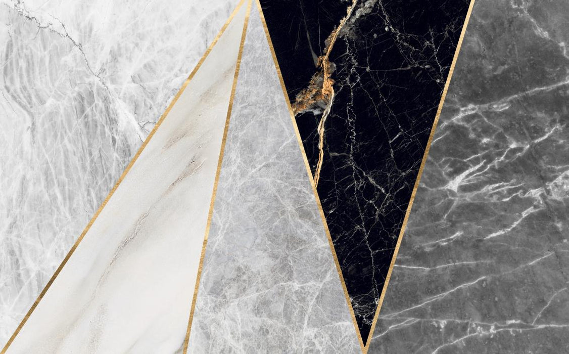 Marble Wallpaper Mural | Color blocked Marble Pattern with Phnom Penh Fashion Wallpaper - Carving wallpaper