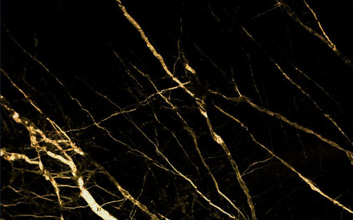 Marble wallpaper mural | Golden marble on a black background - Carving wallpaper