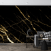 Marble wallpaper mural | Golden marble on a black background - Carving wallpaper