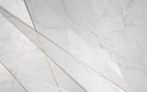 Marble wallpaper mural | Grey white marble, gold wire wallpaper - Carving wallpaper
