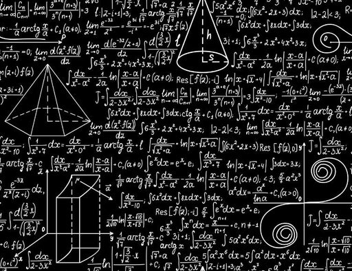 Mathematical formula wallpaper mural | Geometric figure blackboard style mural - Carving wallpaper