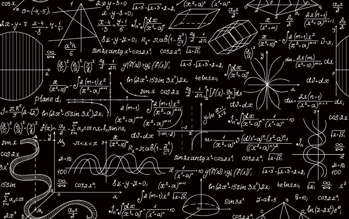 Mathematical Formulas Blackboard Style Wallpaper Mural | Mathematical Formulas - Carving wallpaper