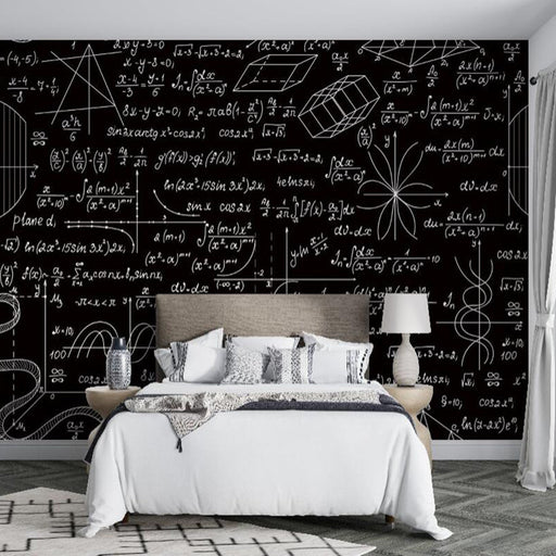 Mathematical Formulas Blackboard Style Wallpaper Mural | Mathematical Formulas - Carving wallpaper