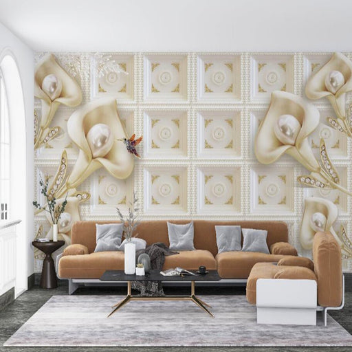 Matilda Wallpaper Mural | Three Dimensional Flowers - Carving wallpaper