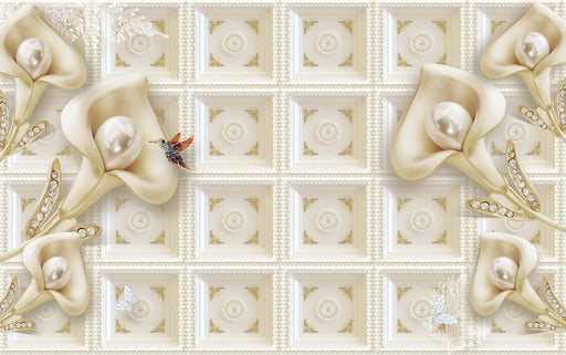 Matilda Wallpaper Mural | Three Dimensional Flowers - Carving wallpaper