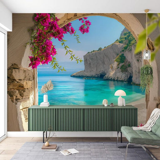 Mediterranean Wallpaper Mural | Abandoned Beach - Carving wallpaper