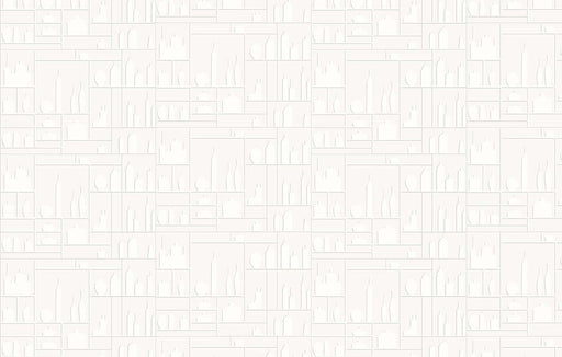 Minimalist white relief wallpaper | 3D geometric mural