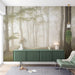 Misty Forest Wallpaper Mural | Realistic Forest with Sunlight - Carving wallpaper
