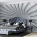 Modern 3D Geometric Wallpaper Mural – White Stereoscopic Design for Futuristic Living & Bedrooms